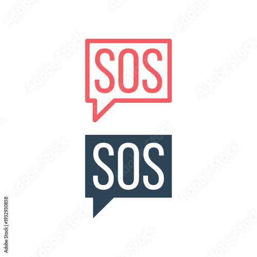 SOS help icons set vector design template.
