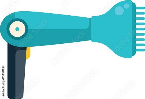 Hair dryer with a comb attachment providing styling for wet hair