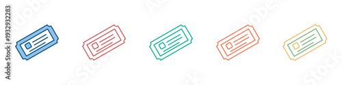 Ticket Icon Set Multiple Style Collection