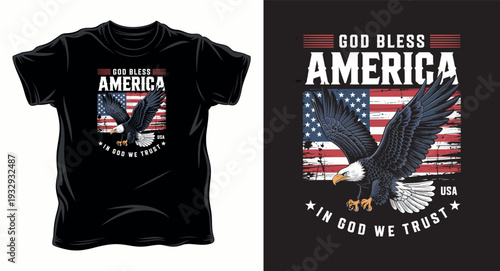 God Bless America graphic t-shirt design print illustration