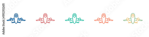 Airplane Icon Set Multiple Style Collection