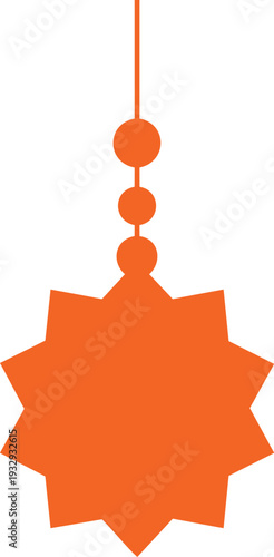 Orange star shape with three hanging beads