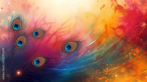 Divine romance inspired cultural artwork with radiant spiritual ambiance and color splash design