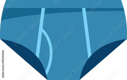 Simple blue mens briefs illustration showing modern and minimal underwear design
