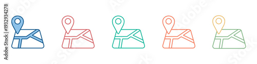 Map Location Icon Set Multiple Style Collection