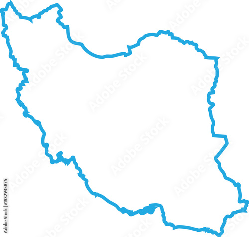 Blue outline map of a country