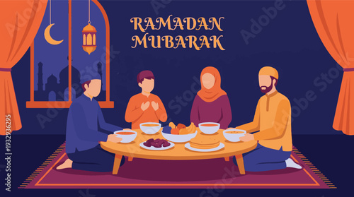 Muslim family shares Iftar meal, celebrating Ramadan Mubarak at home