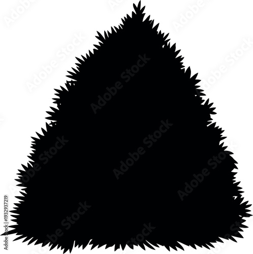 Black Silhouette of Haystack Isolated on White Background for Farm and Harvest Design