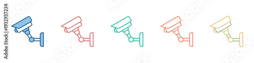 Cctv Icon Set Multiple Style Collection