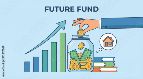 Future Fund Concept with Savings, Investment, and Financial Growth