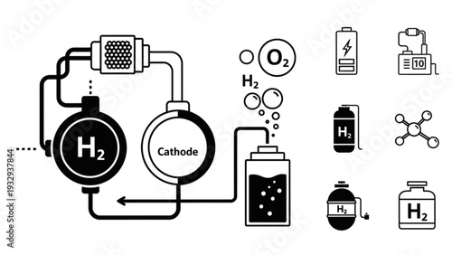 Hydrogen production process illustrated with storage and applications in various industries