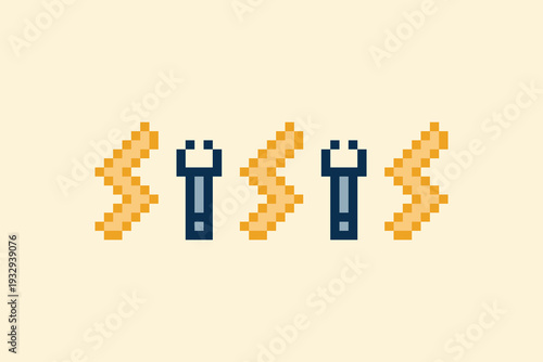 Cartoon robot engineer humanoid robotic ai with toy,artificial intelligence,8 bit,business.