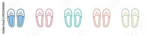 Slippers Icon Set Multiple Style Collection