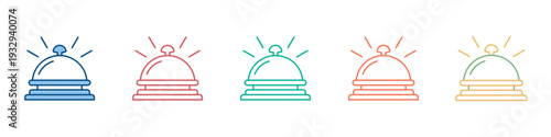 Hotel Bell Icon Set Multiple Style Collection