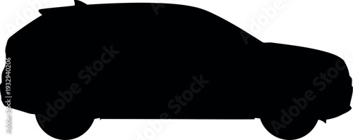 Black SUV Silhouette Isolated on White Background for Automotive Design and Branding