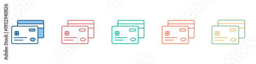 Credit Card Icon Set Multiple Style Collection