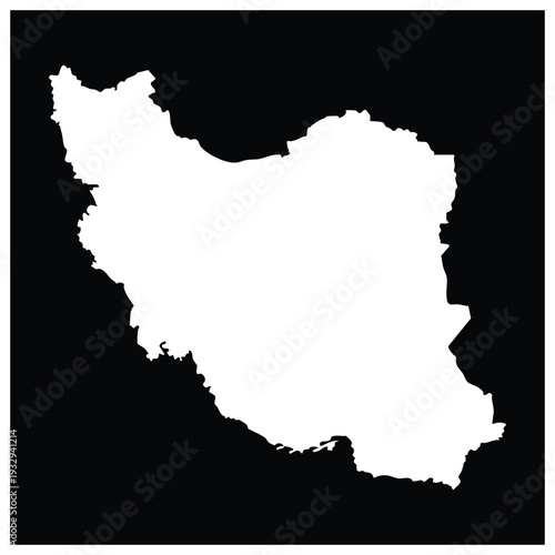 Map of Iran - Geographic Outline Silhouette