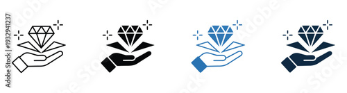 Value proposition icon multiple style, modern vector symbol in flat, outline, glyph, and gradient variations, representing business benefit