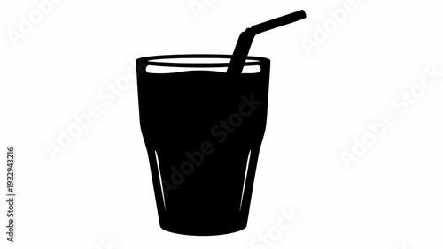 Refreshing drink with straw in a modern cup