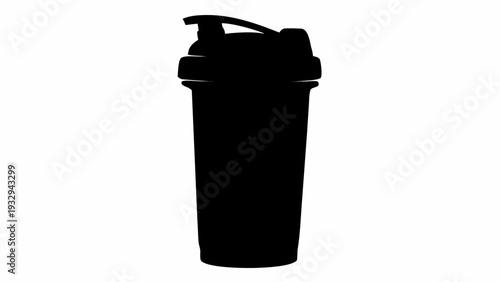 Modern black shaker bottle for fitness and nutrition