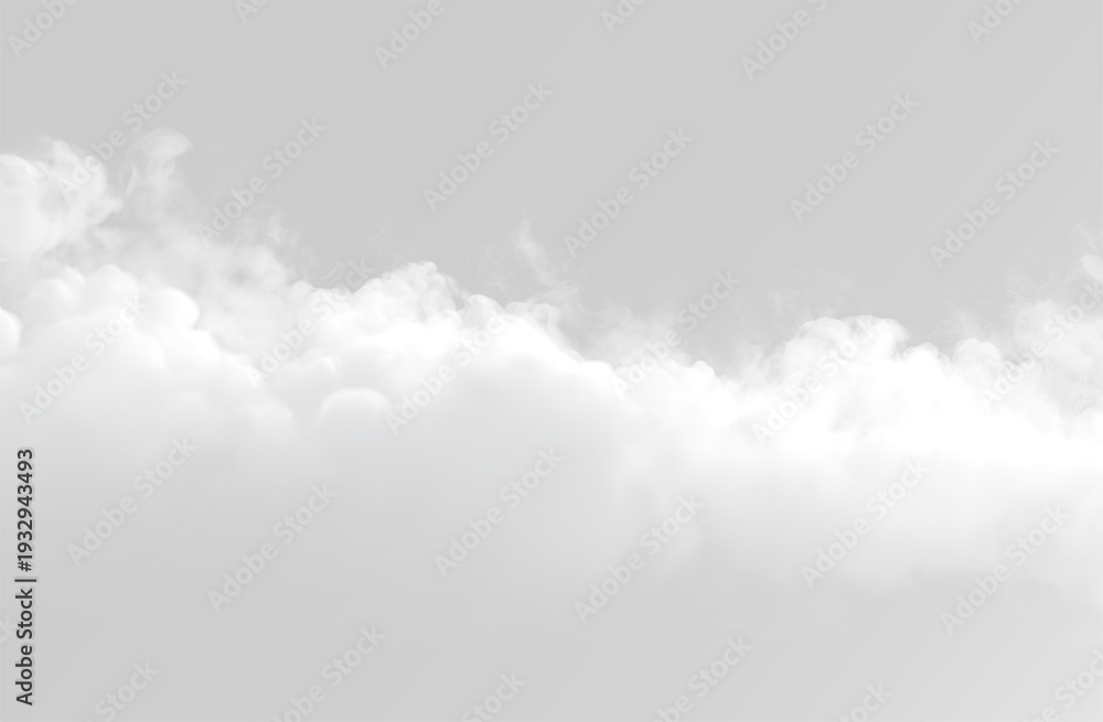 Fototapeta premium Cutout clean white cloud transparent backgrounds, Cloud clipart png, Clouds smoke fog, special effect, white thick fog for overlay png 