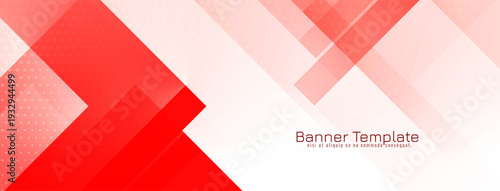 Abstract geometric red color elegant business banner