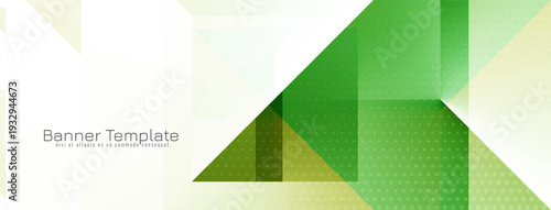 Stylish geometric green color elegant business banner