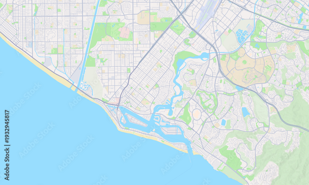 Fototapeta premium Newport Beach California map