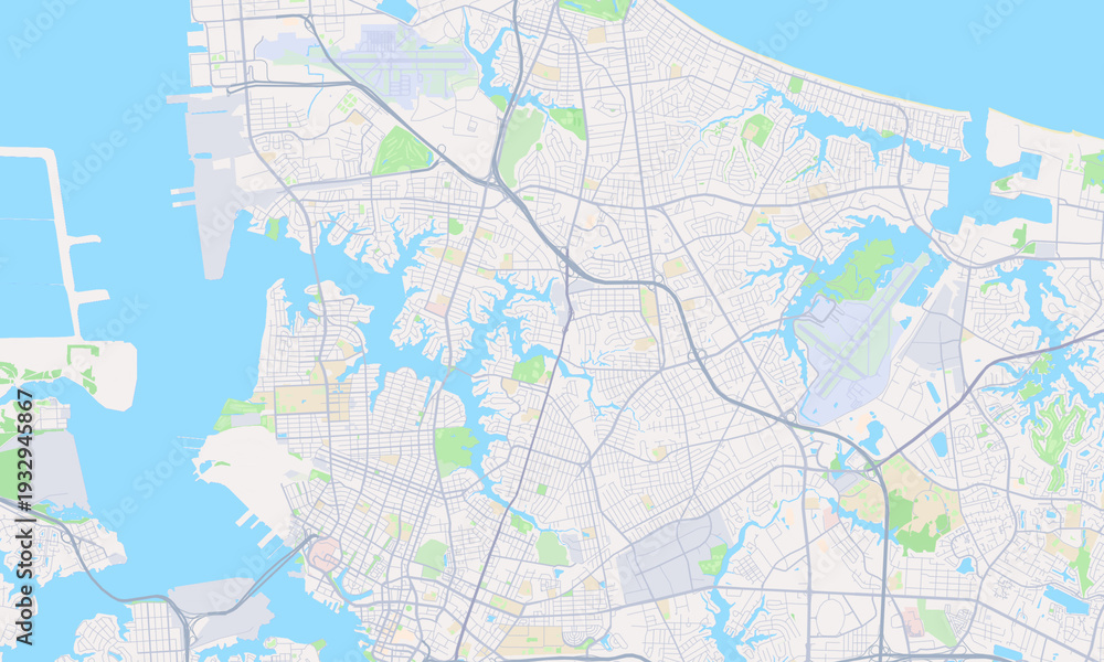 Obraz premium Norfolk Virginia map