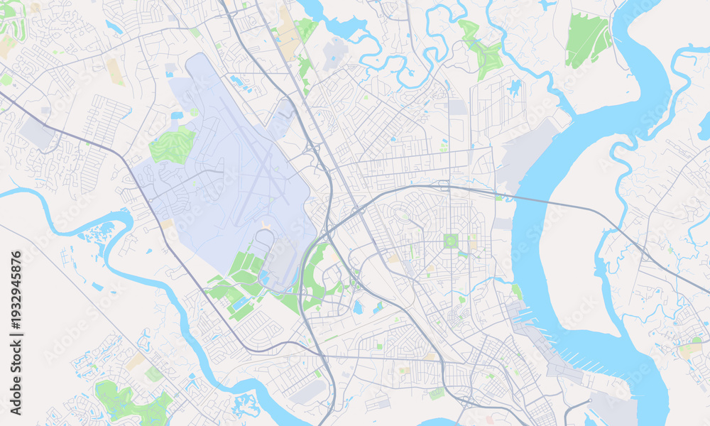 Naklejka premium North Charleston South Carolina map