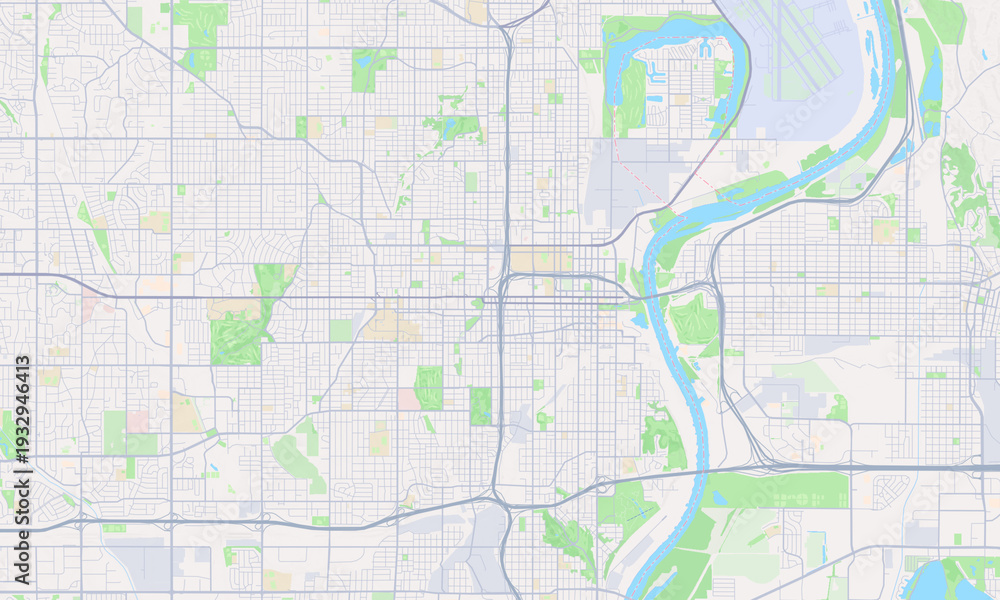 Fototapeta premium Omaha Nebraska map