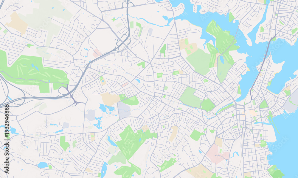 Naklejka premium Peabody Massachusetts map