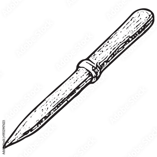 Vintage Religious Ritual Wand Engraving Illustration Sacred Ceremony Worship Symbol