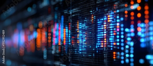 Wallpaper Mural Financial market data streaming across large analytics display panoramic format Torontodigital.ca