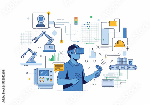 Industrial automation using virtual reality technology for smart manufacturing and advanced production processes