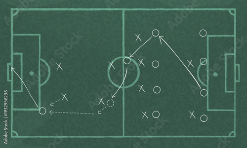 Hand draw strategy game, American football tactics, sketched gruge black marker, isolated on white backgroud, clipping path, design elements