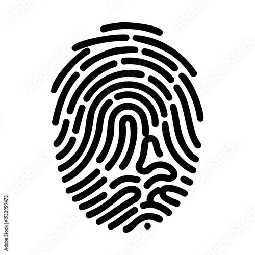 Biometric Fingerprint Scan Icon Security and Identity Verification Vector