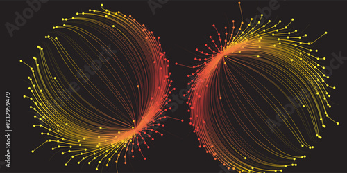 Modern technology circuit board texture background design. Quantum explosion technology wave flow. Digital technology background