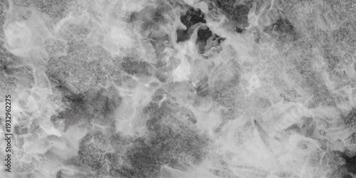 Abstract white and gray isolated cloud cumulus clouds. Gray aquarelle painted realistic fog or mist smoky textured canvas design. White and ash messy wall stucco texture background.	