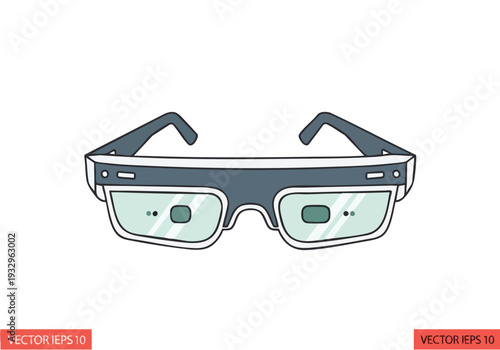 Futuristic Smart Glasses with Digital Displays for Augmented Reality Experiences