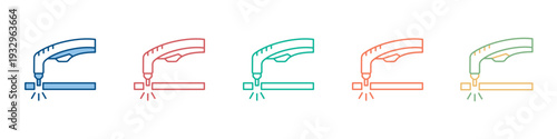 Plasma Cutter Icon Set Multiple Style Collection