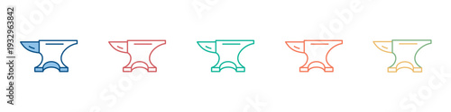 Anvil Icon Set Multiple Style Collection
