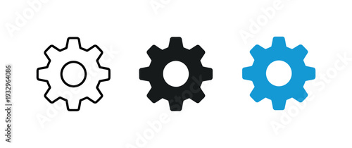 Minimalist Gear Design. Process optimization concept illustrated by an interlocking gear wheel, identical shape repeated side by