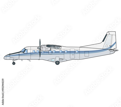 Zweimotoriges, leichtes Transportflugzeug