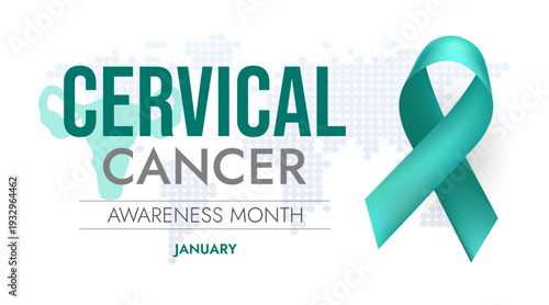 Cervical awareness month social banner, women's health, gynaecology, annual awareness campaign, concept, template, vector illustration