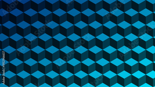 Abstract Rich Blue Gradient Isometric 3D Cube Vector Background