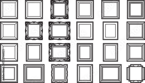 A collection of various ornate frames, a versatile resource for artistic design, decor and visual creativity.