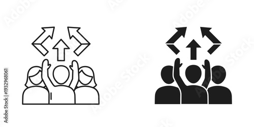 Illustration depicting communication and collaboration dynamics between groups of people