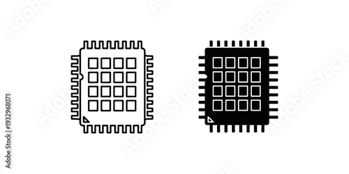 Comparison of two different types of integrated circuit pin configurations displayed side by side