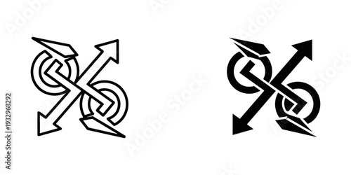 Intricate celtic knot designs featuring symmetrical arrow motifs